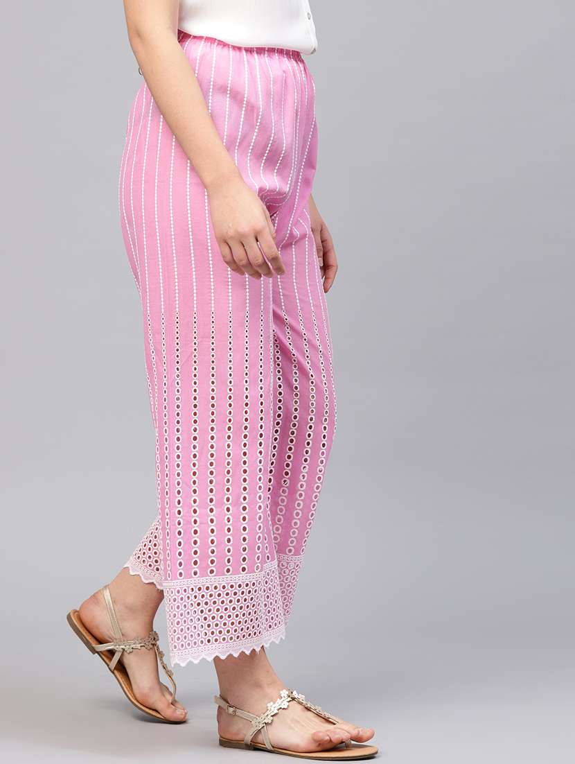 mid rise embroidered palazzo - 17192051 - Standard Image - 1