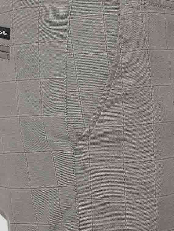 brown checkered flat front casual trouser - 17194166 - Standard Image - 4