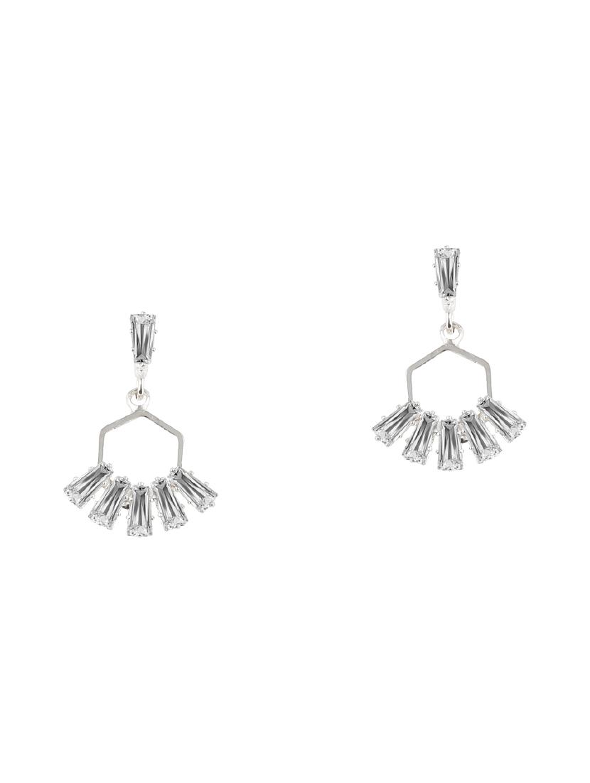 silver metal drop earring - 17194356 -  Standard Image - 1