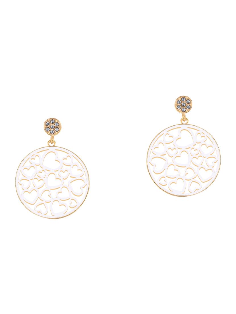 white metal drop earring - 17194379 -  Standard Image - 1