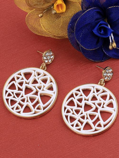 white metal drop earring - 17194380 -  Standard Image - 0