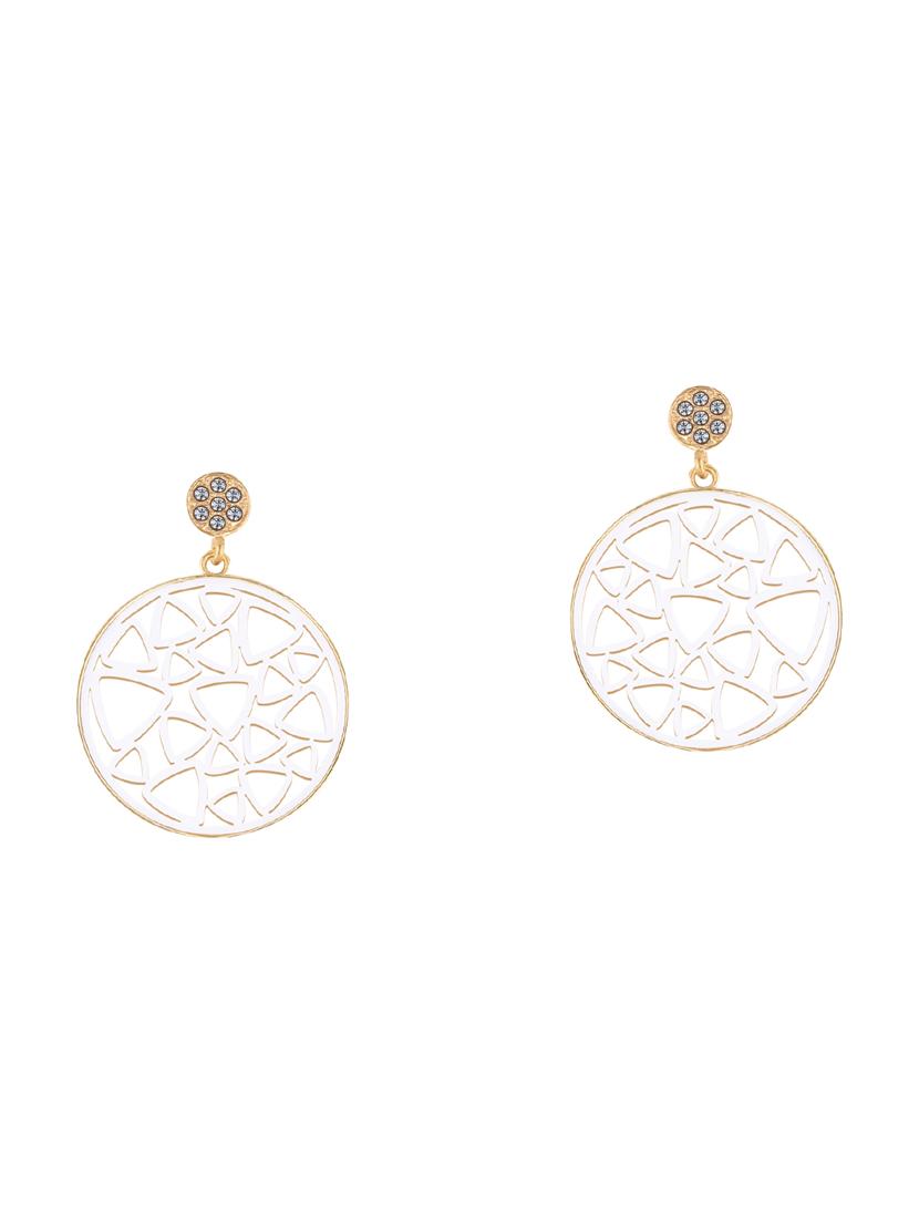white metal drop earring - 17194380 - Standard Image - 1