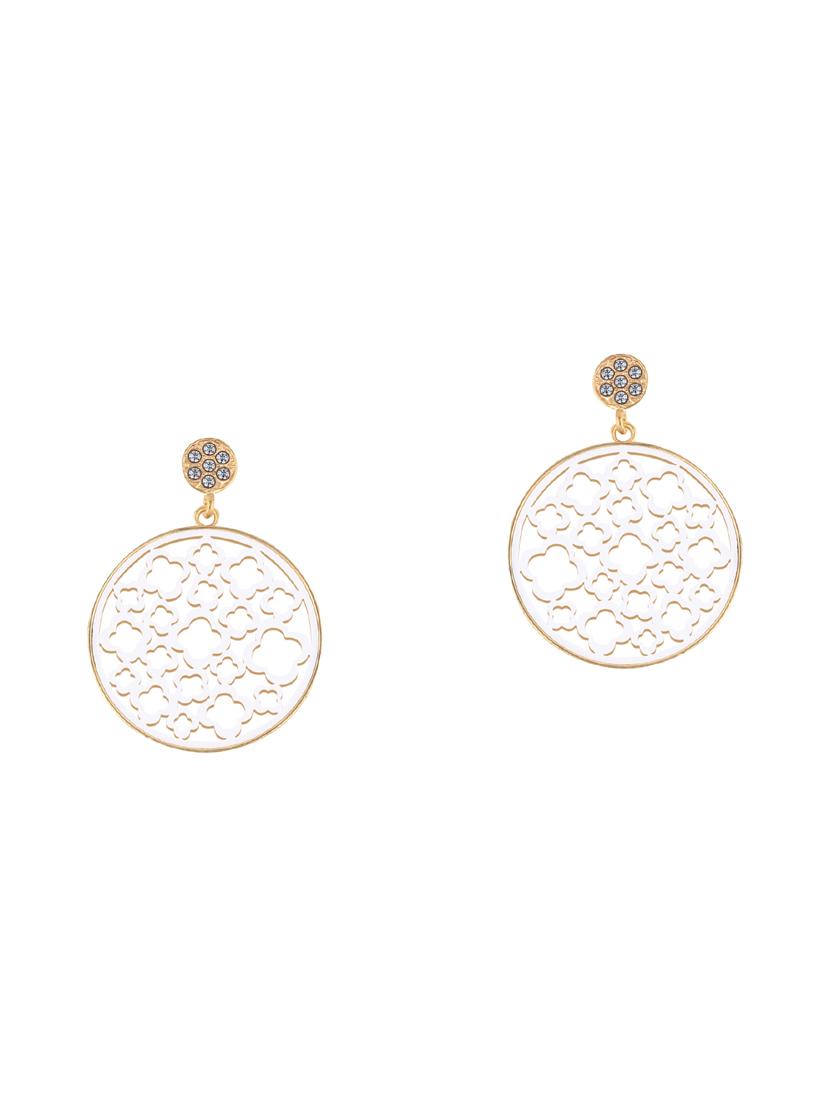 white metal drop earring - 17194383 - Standard Image - 1