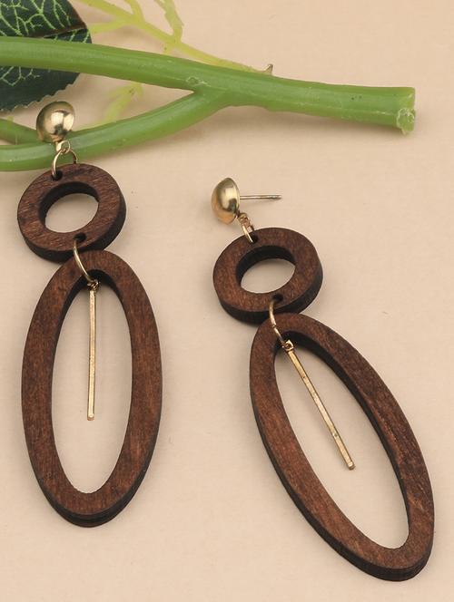 brown metal drop earring - 17194407 -  Standard Image - 0