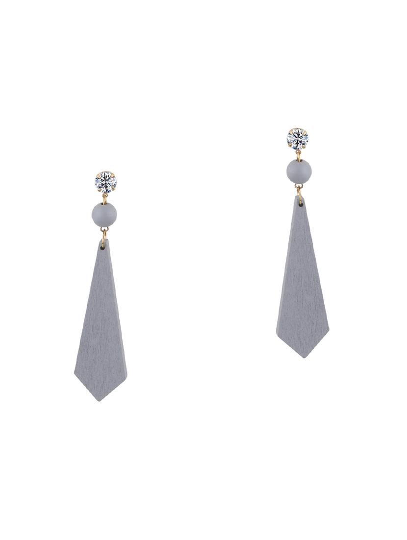 grey metal drop earring - 17194411 - Standard Image - 1