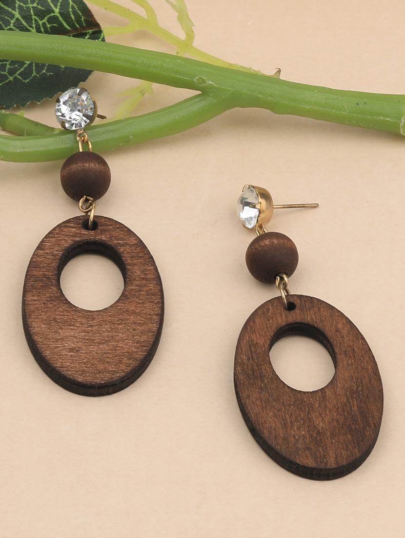 brown metal drop earring - 17194424 - Zoom Image - 0