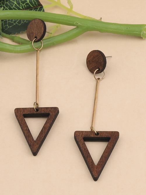 brown metal drop earring - 17194435 - Standard Image - 0