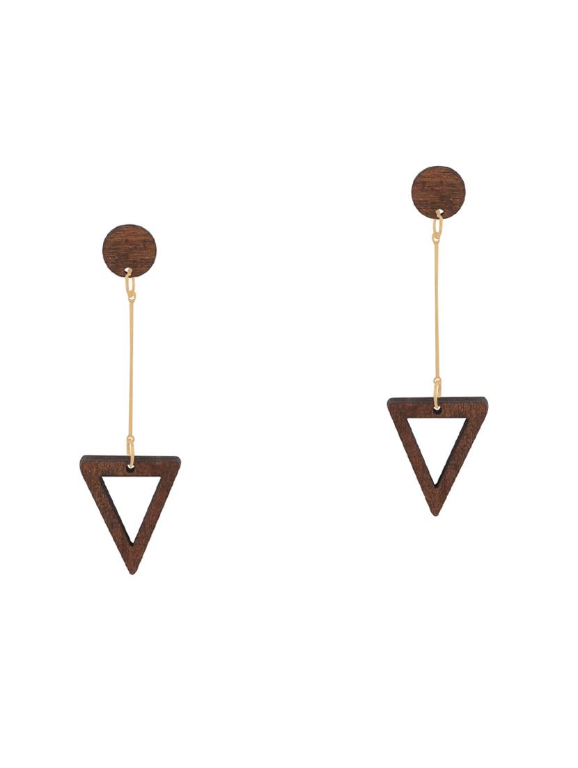 brown metal drop earring - 17194435 - Standard Image - 1