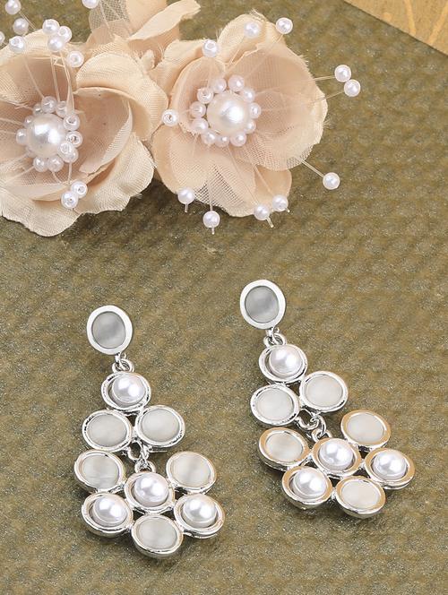 silver metal drop earring - 17194441 - Standard Image - 0