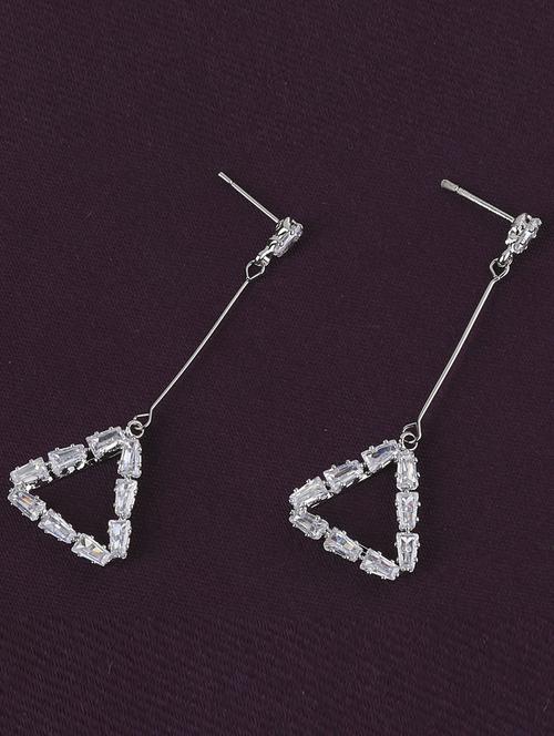 silver metal drop earring - 17194447 -  Standard Image - 0