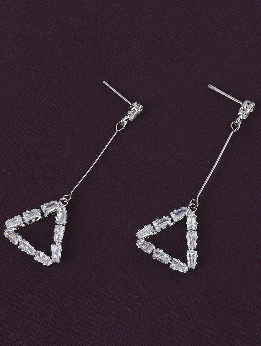silver metal drop earring - 17194447 -  Zoom Image - 0