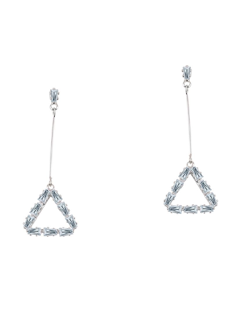 silver metal drop earring - 17194447 -  Standard Image - 1