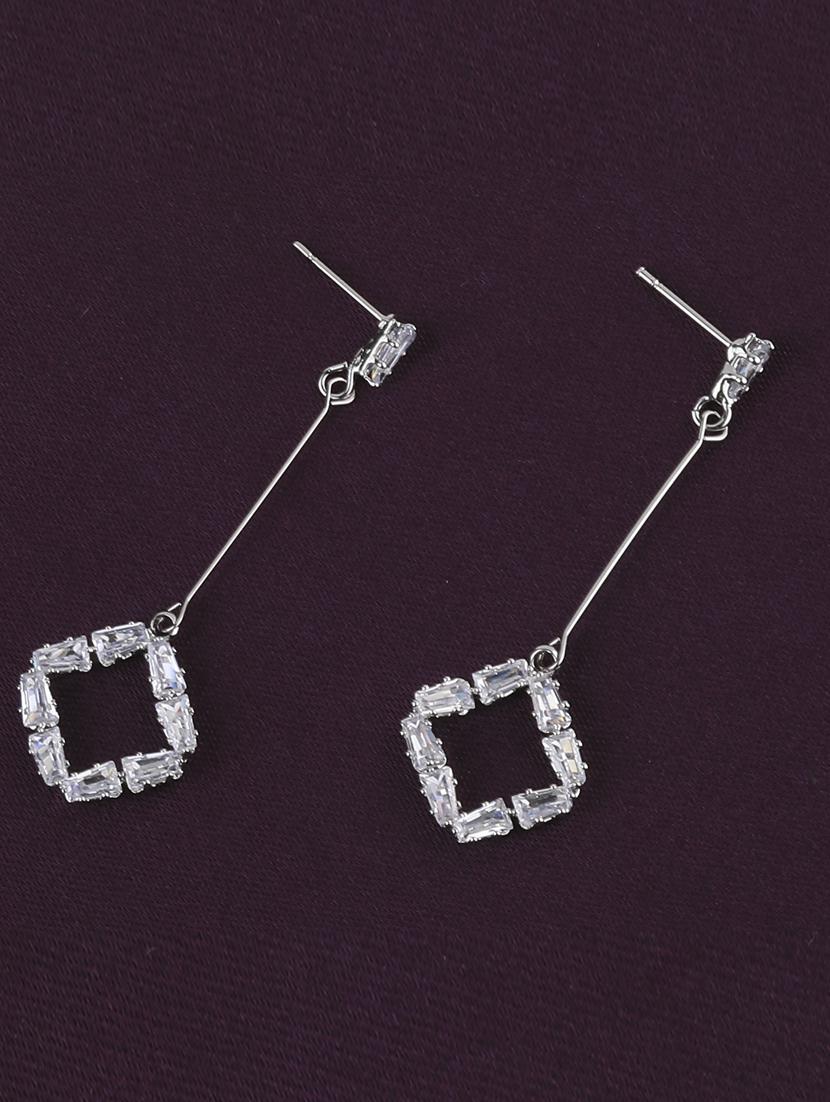 silver metal drop earring - 17194448 - Zoom Image - 0