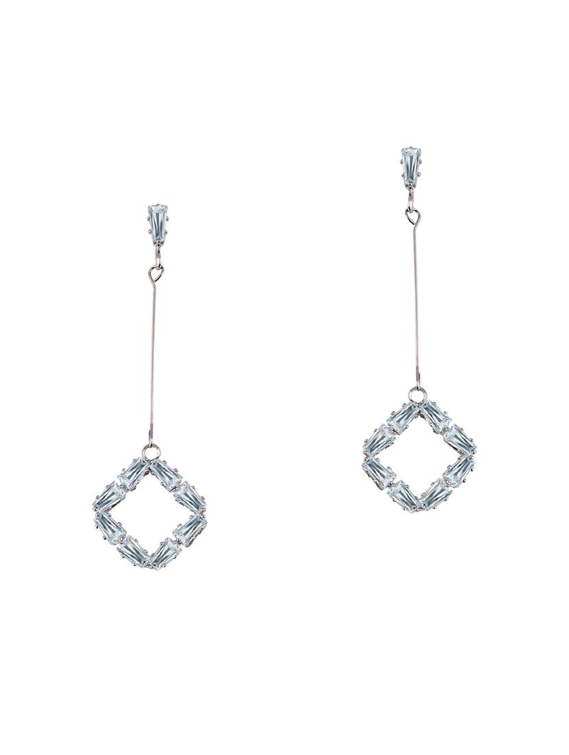 silver metal drop earring - 17194448 -  Standard Image - 1