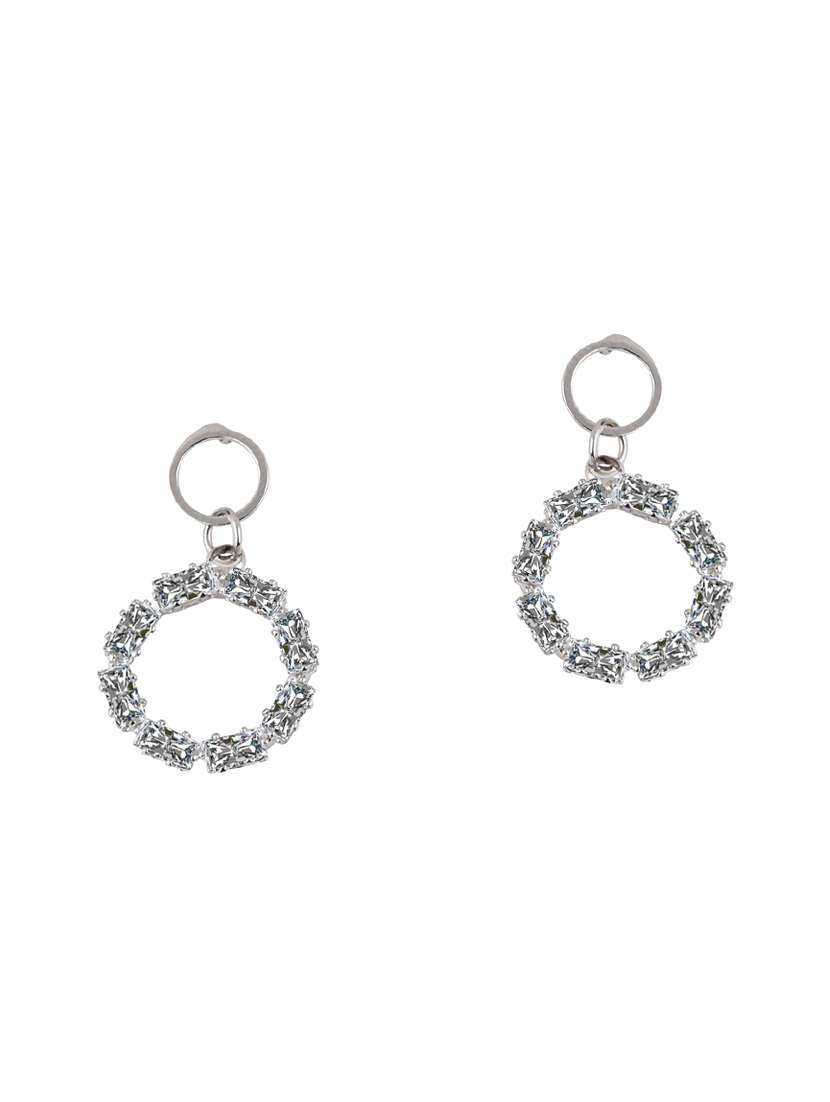 silver metal drop earring - 17194454 - Standard Image - 1