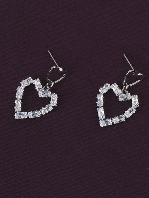 silver metal drop earring - 17194455 -  Standard Image - 0