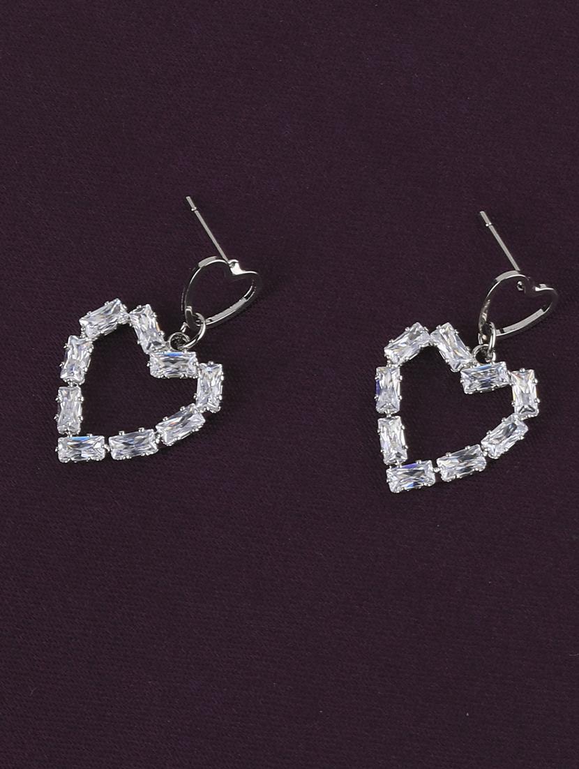 silver metal drop earring - 17194455 -  Zoom Image - 0