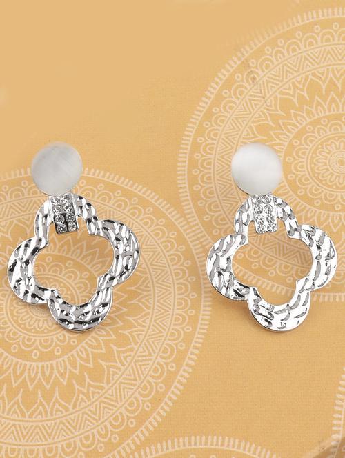 silver metal drop earring - 17194474 -  Standard Image - 0