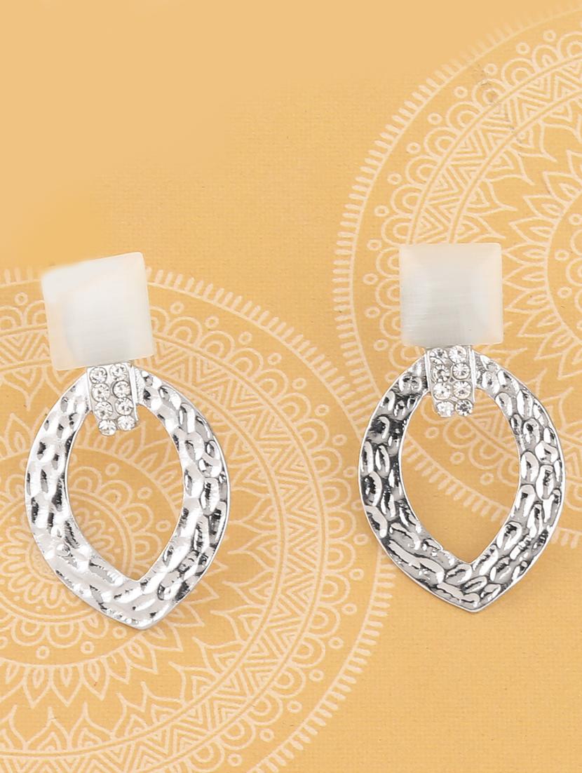 silver metal drop earring - 17194475 - Zoom Image - 0
