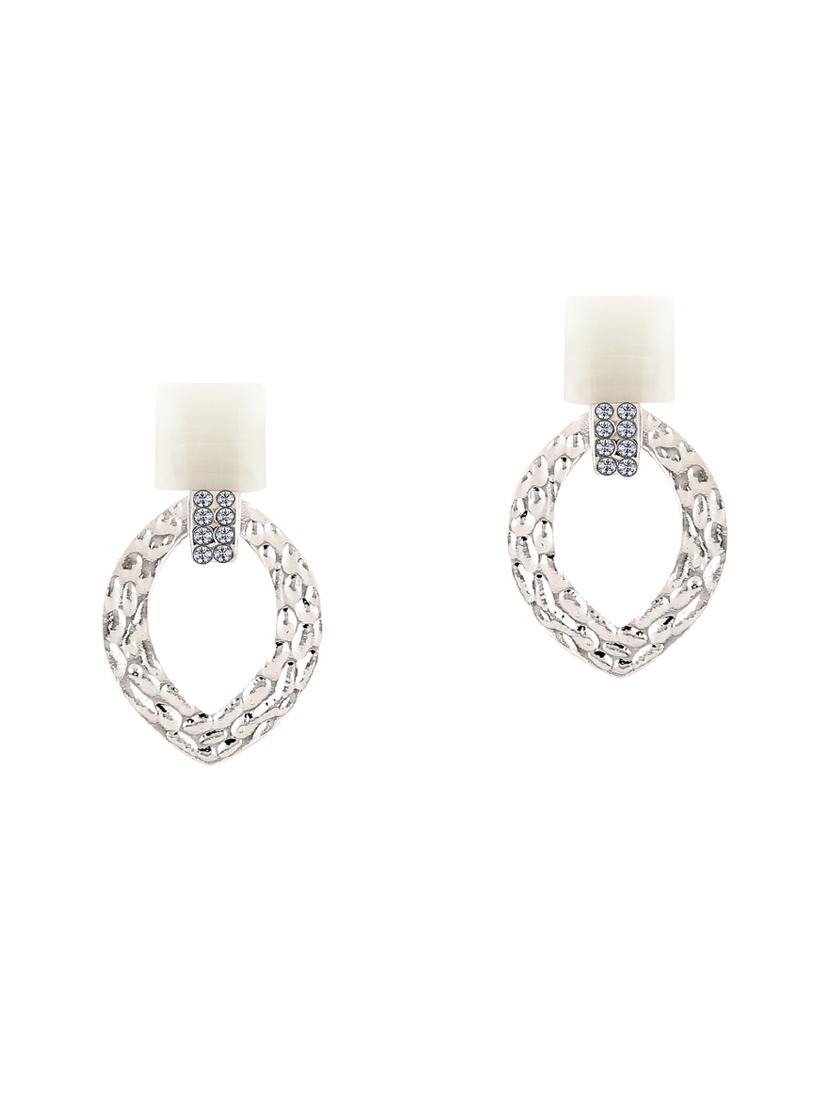 silver metal drop earring - 17194475 -  Standard Image - 1