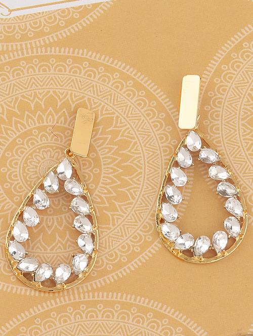 gold metal drop earring - 17194480 -  Standard Image - 0