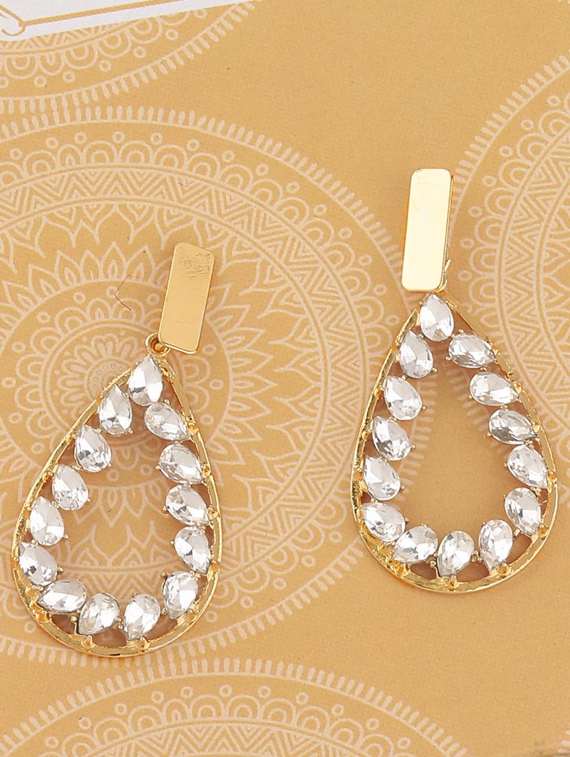 gold metal drop earring - 17194480 -  Zoom Image - 0