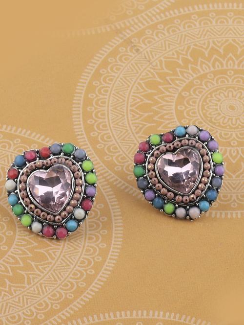 multi colored metal studs earring - 17194490 -  Standard Image - 0