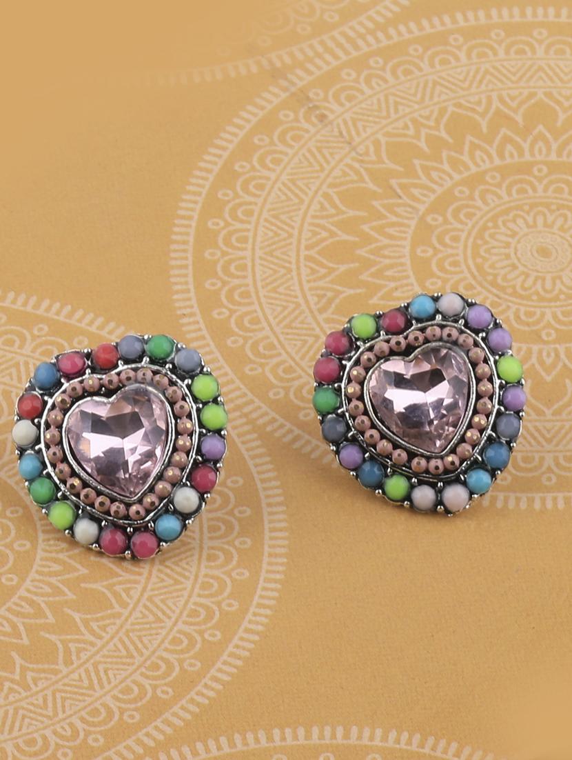 multi colored metal studs earring - 17194490 -  Zoom Image - 0