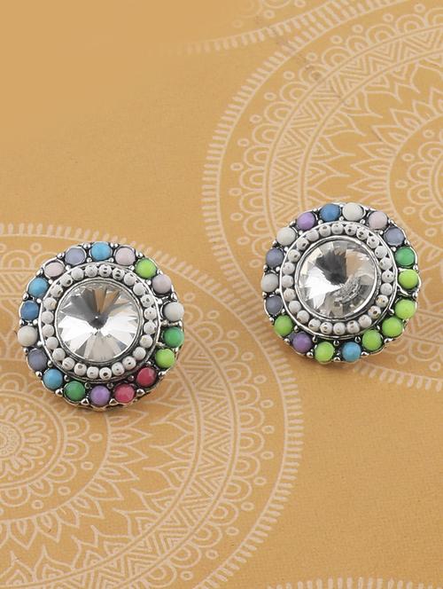multi colored metal studs earring - 17194500 -  Standard Image - 0