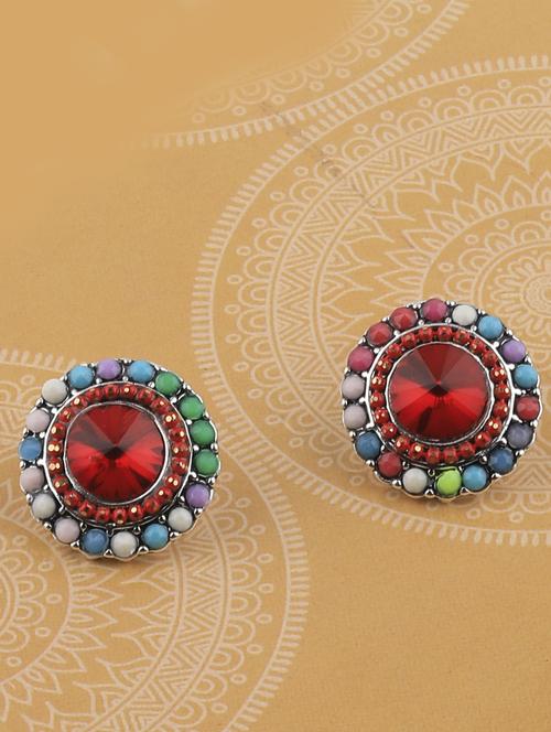 multi colored metal studs earring - 17194501 -  Standard Image - 0