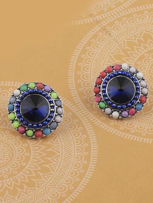 multi colored metal studs earring - 17194503 -  Standard Image - 0