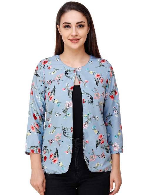 light blue polyester summer jacket