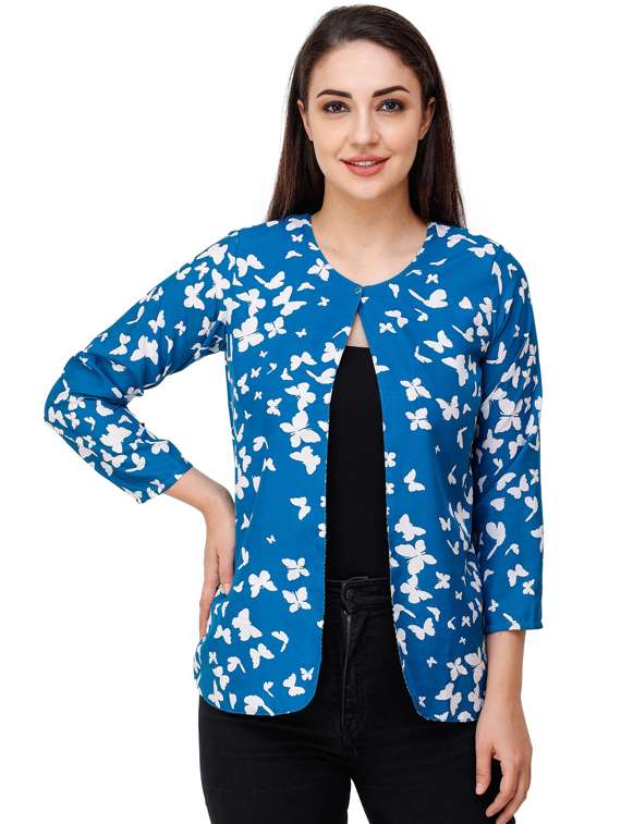 blue polyester summer jacket