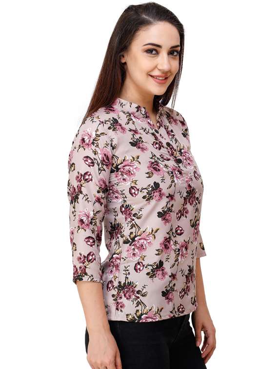 women's straight mandarin neck top - 17194581 -  Standard Image - 1