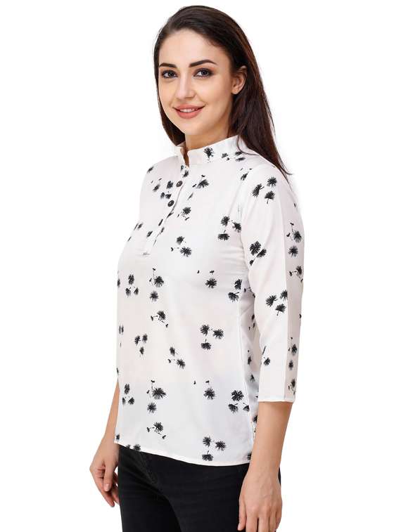 women's straight mandarin neck top - 17194583 -  Standard Image - 1