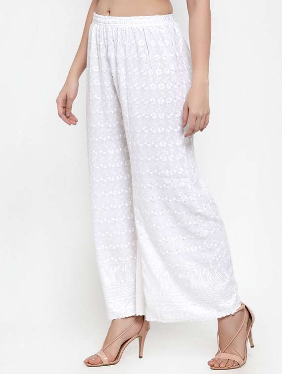 mid rise embroidered palazzo  - 17195897 -  Standard Image - 1