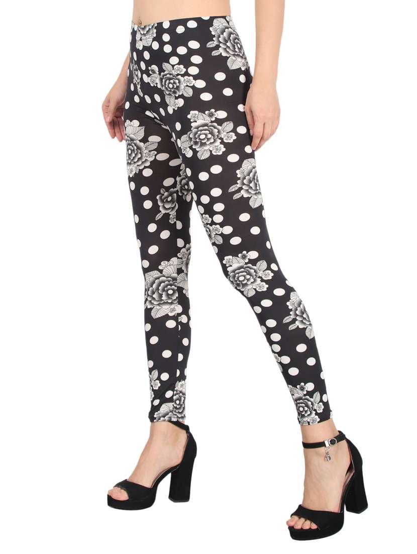 black cotton blend leggings - 17196210 - Standard Image - 1