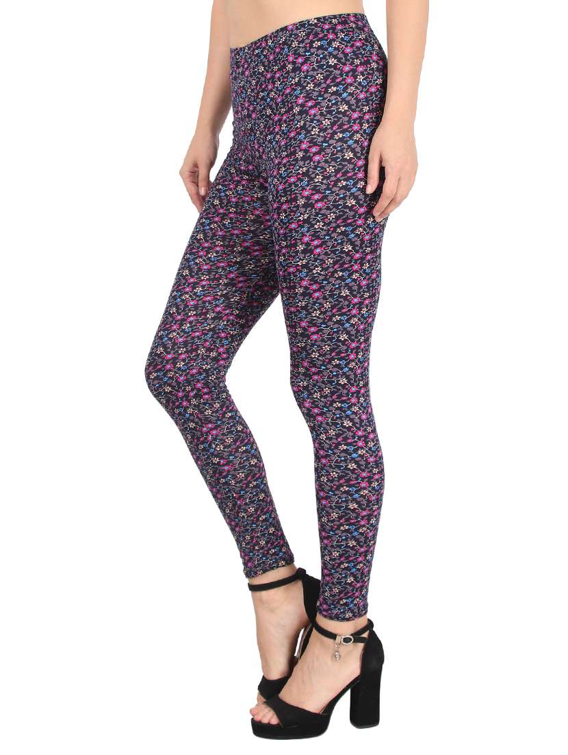 black cotton blend leggings - 17196211 -  Standard Image - 1