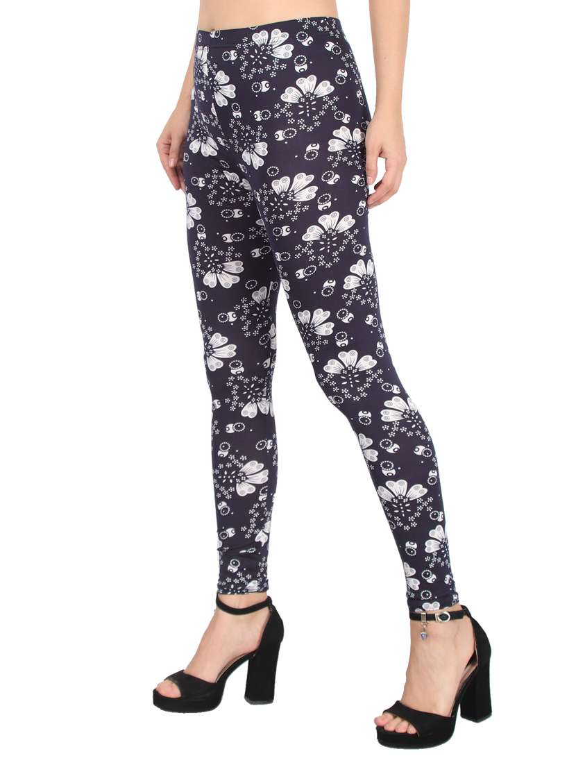 navy blue cotton blend leggings - 17196214 -  Standard Image - 1