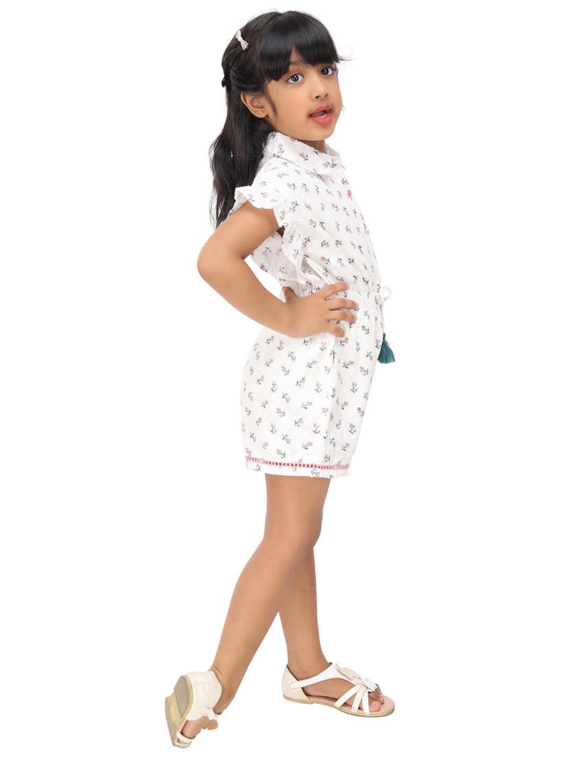 white cotton dungarees twin sets & jump suit - 17196322 - Standard Image - 1