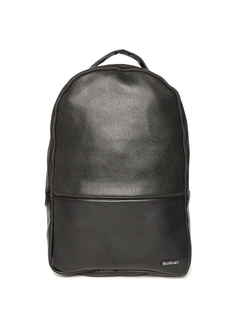 black cotton polyester blend backpack