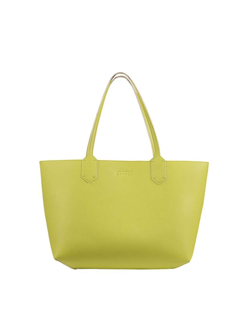 green leatherette (pu) regular tote