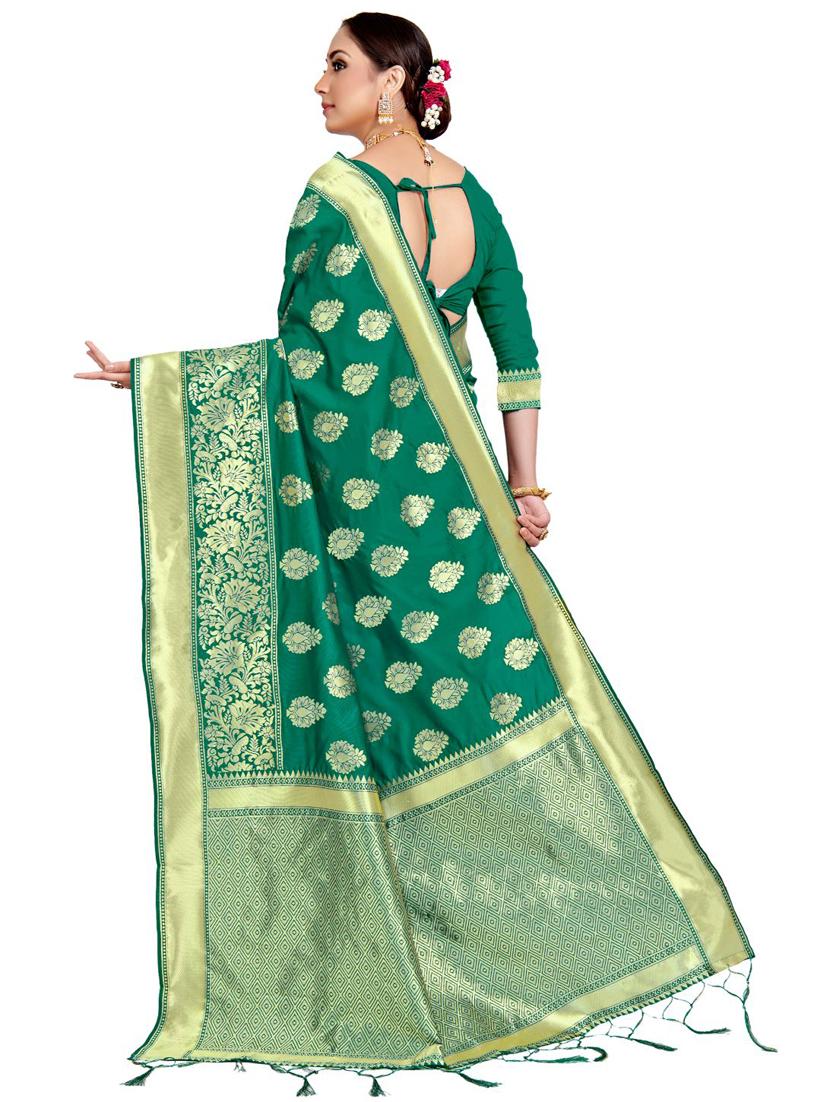 self design banarasi saree with blouse - 17199117 - Standard Image - 1