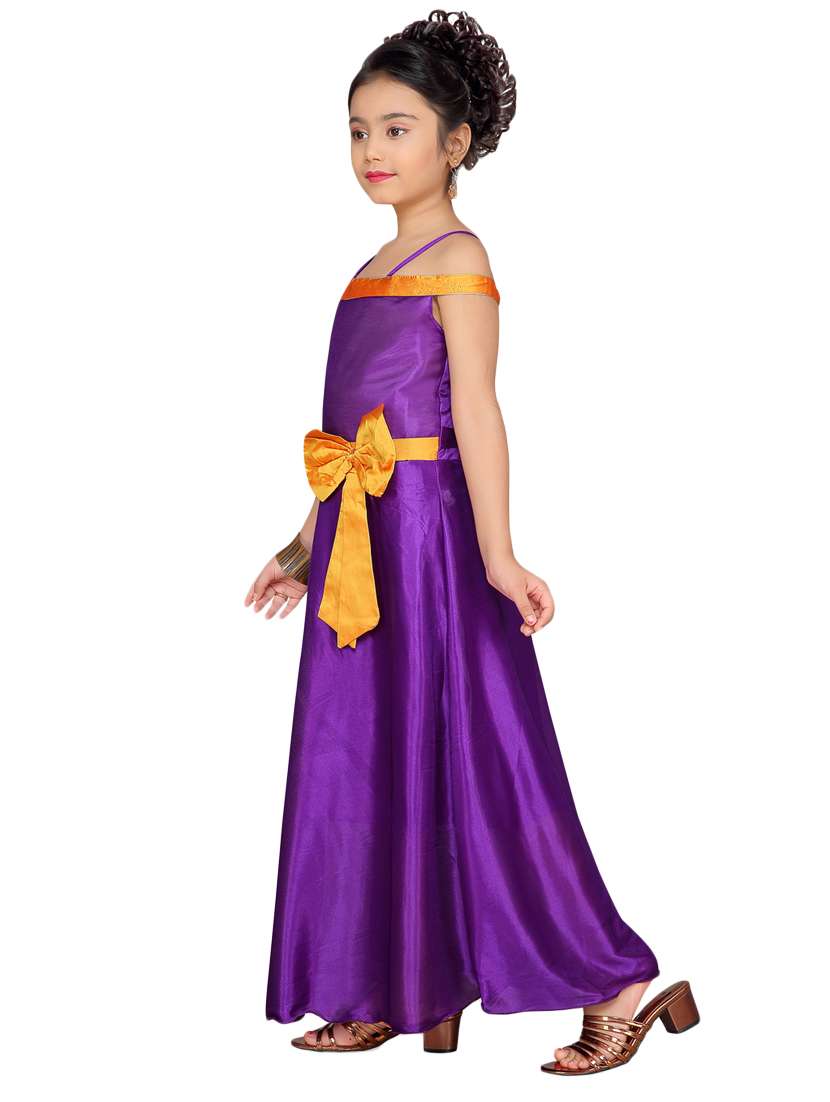 purple silk blend party gown - 17200278 -  Standard Image - 1