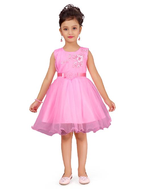 girls pink detailed frock - 17200751 - Standard Image - 0