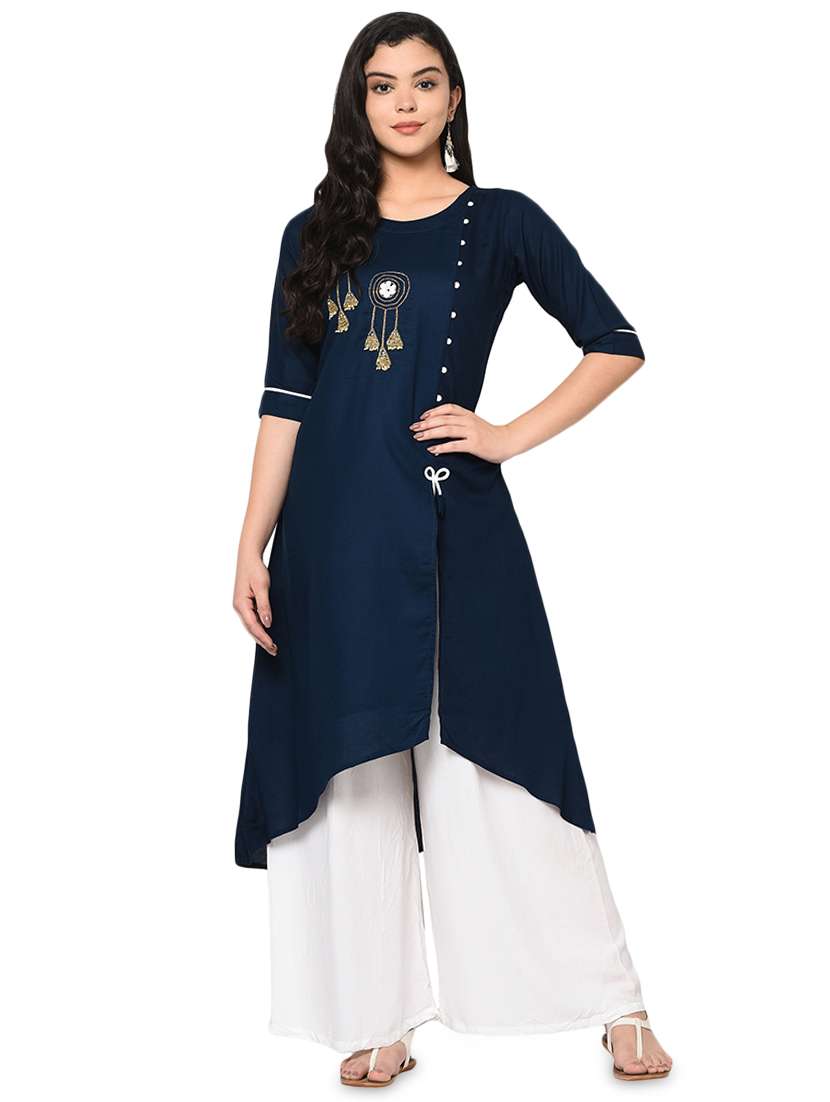 embroidered high-low kurta