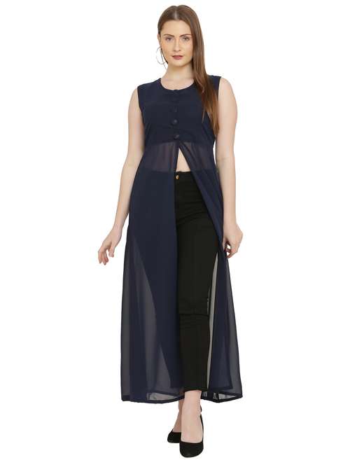 pink georgette regular tunic - 17202005 -  Standard Image - 0