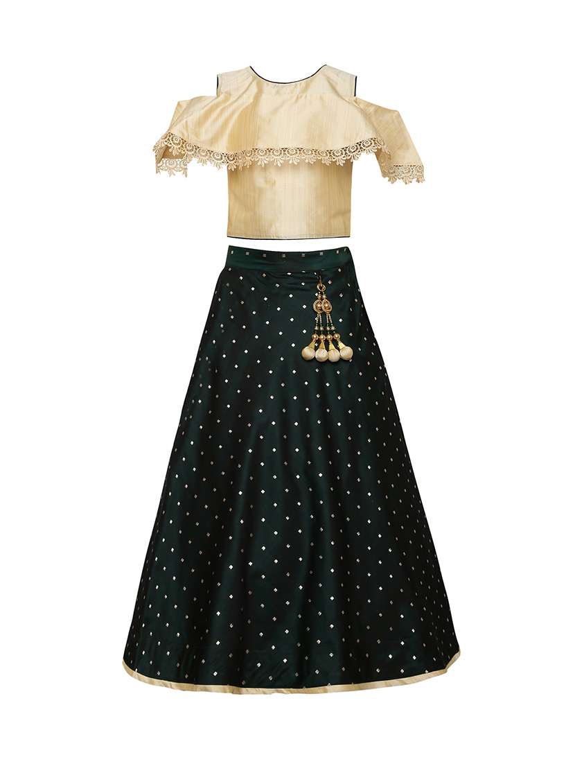 green silk blend lehenga choli - 17202126 -  Standard Image - 1