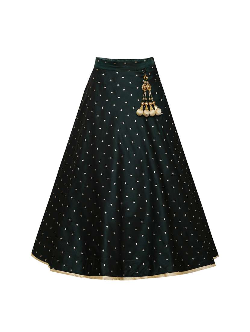 green silk blend lehenga choli - 17202126 -  Standard Image - 4