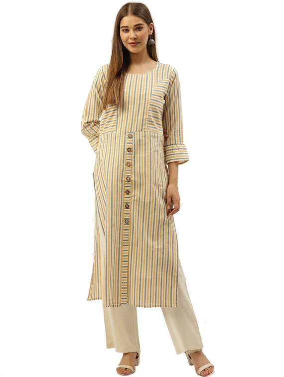 striped straight kurta